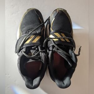 Adidas Gold and Black Kids Basketball Sneakers